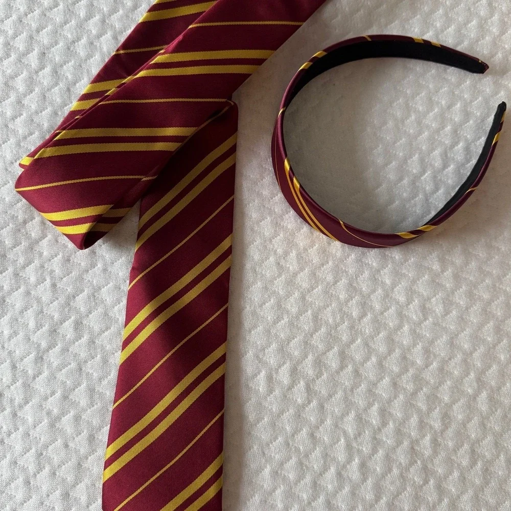 Harry Potter Gryffindor Tie & Headband Costume Cosplay Unisex Red Yellow 1 Size